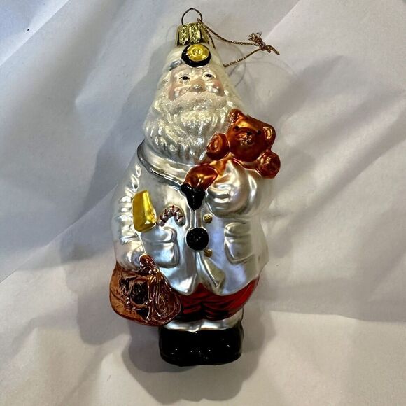 LAO MAI Blown Glass Doctor Dr. Santa Christmas Ornament 6” Gift Sack Physician - Picture 1 of 13